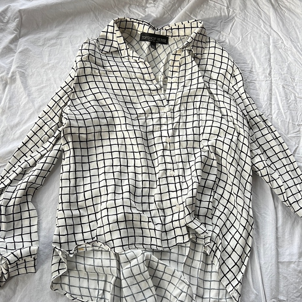 Topshop Petite Check Button Down 2P